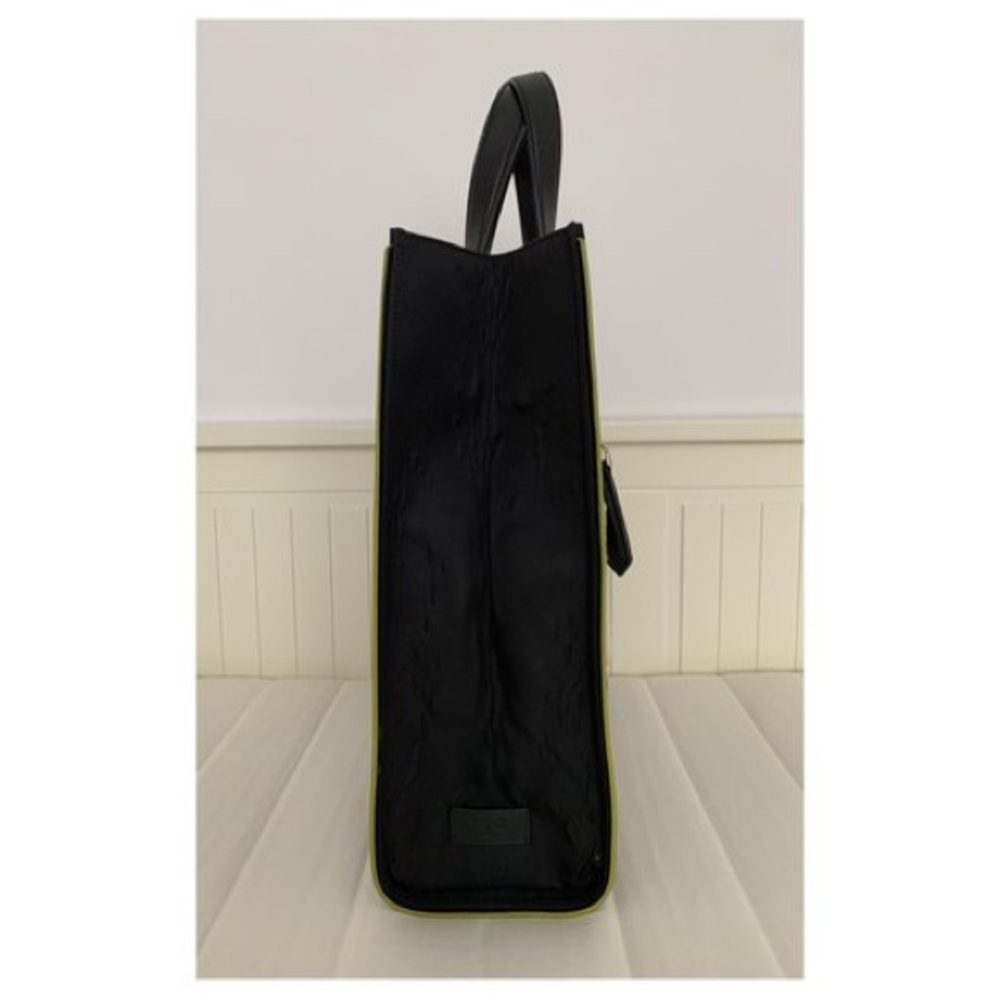 SOLD!! Fendi Id-ea Black Nylon Shopper Tote with Multicolor Shearling Logo RARE - Picture 5 of 10